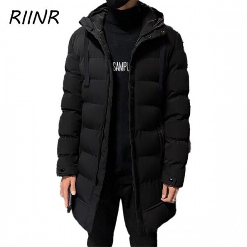 Riinr-코튼 패딩 겨울 재킷, 중간 길이 코튼 패딩
