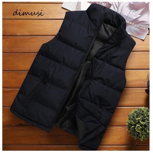 DIMUSI-남성 자켓 민소매 조끼, 겨울 패션, 남성