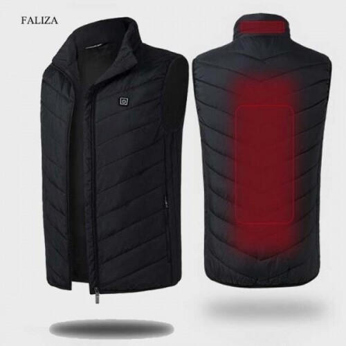 FALIZA-USB 발열 겨울 재킷 남성용, 따뜻한 깃