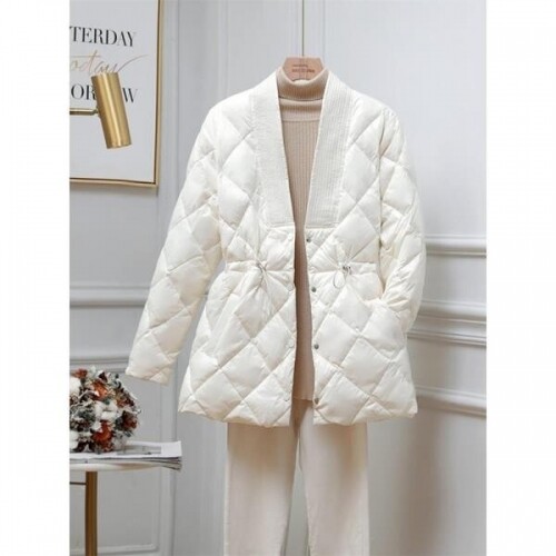 기질 흰색 다운 재킷 여성 짧은 스타일 2021 새로운 스타일 한국 스타일 패션 얇은 허리