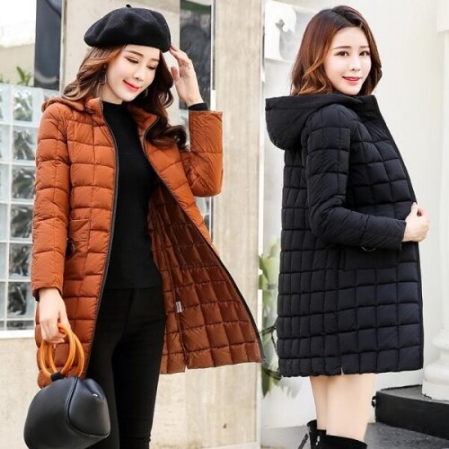 리얼 샷 가볍고 얇은 패딩 재킷 여성 2021 겨울 새로운 한국어 버전은 슬림 중간 길이의