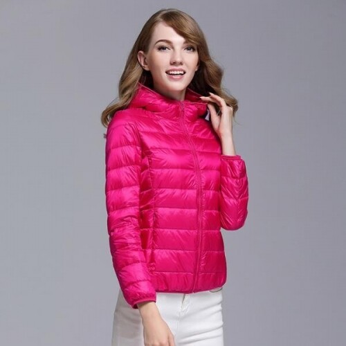 2021 짧은 가을 겨울 후드 초경량 패션 경량 다운 재킷 여성 한국어 버전 다운 따뜻함,