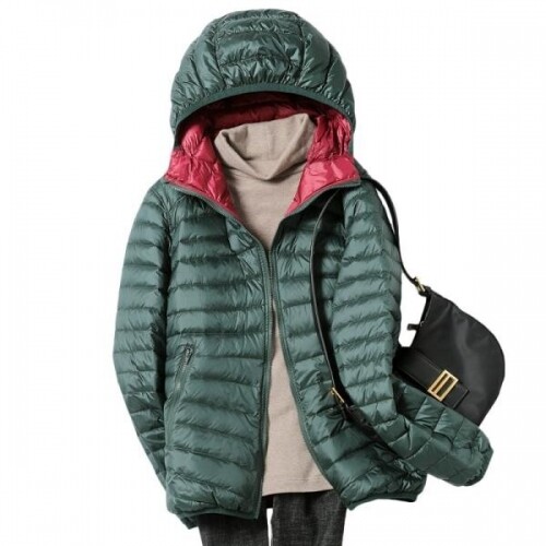 신제품 초박형 경량 패션 후드 다운 숏 코트 및 재킷