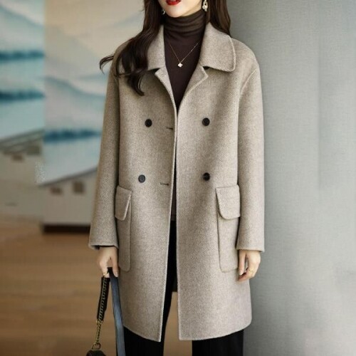 2021 가을/겨울 여성 모직 코트 새로운 한국 패션