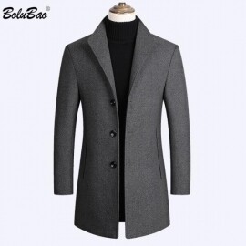 BOLUBAO-브랜드 남성 울 혼방 코트, 새로운 단색