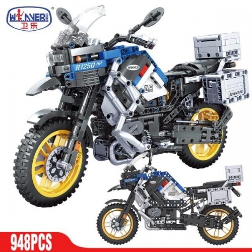 ERBO-테크니컬 오토바이 모델 블록,어린이용 장난감