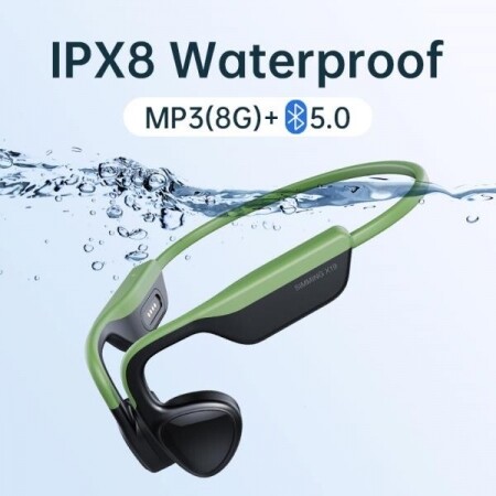 골전도 헤드폰 IPX8 방수 마이크 수영 이어폰