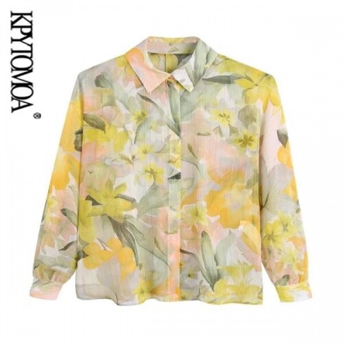 봄 여름 가을 여성용 패턴 실크 셔츠 블라우스
