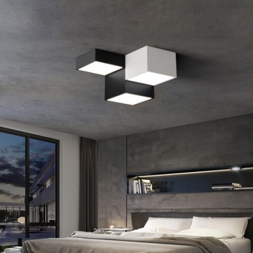 침실 램프 천장 조명 간단한 현대 흑백 북유럽 램프