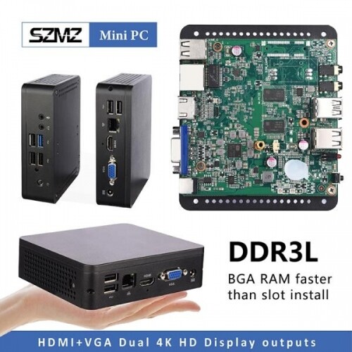 SZMZ 미니PC 2.5인치 HDD VGA HDMI 듀얼출력 WIN10 TV