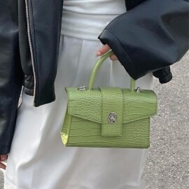 악어 패턴 숄더 그린 가죽 가방 럭셔리 여성 핸드백