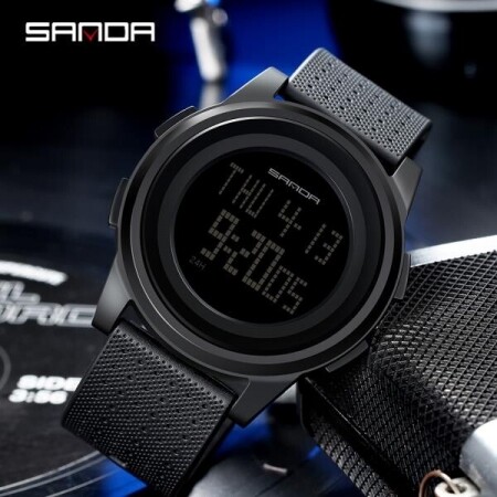SANDA 패션 남자 스포츠 디스플레이 디지털 손목 시계