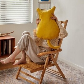 북유럽 고양이모양 귀여운 의자 쿠션 패브릭 소품