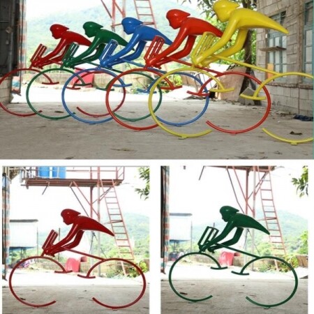 야외 스포츠 조각상 자전거 장식품 추상 frp 조형물