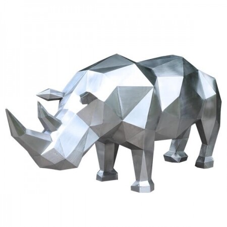 대형 코뿔소 조형물 야외 정원 공원 스텐 조각 장식품