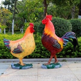 대형 닭 장식품 야외 정원 식당 인테리어 행운 조각상