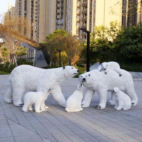 대형 북극곰 조형물 크리스마스 야외 정원 frp 조각상