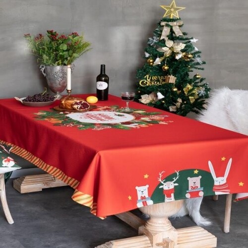 크리스마스 식탁보 홈 카페 테이블 인테리어 장식