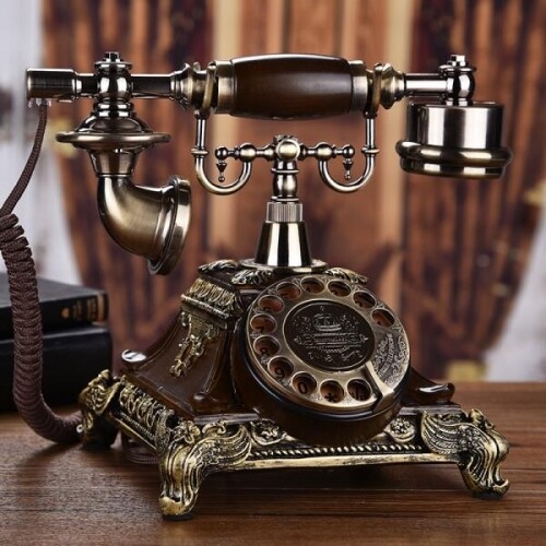 옛날전화기 다이얼식 인테리어소품 빈티지 골동품 레트로 엔틱