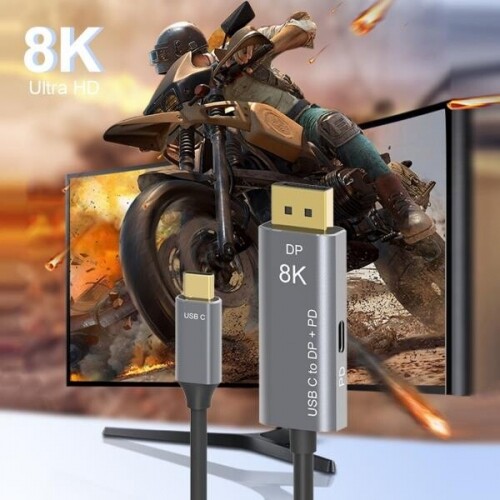 USB C to Displayport 케이블 유형 C-DP1.4어댑터 8K 60Hz 4K 144Hz
