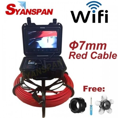 직경 7mm 레드 와이어 20-50M SYANSPAN 무선 와이파이 파이프 검사 비디오 카메라