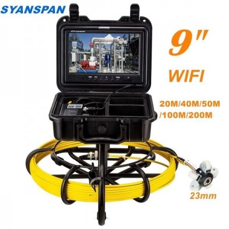 파이프 검사 비디오 카메라 9인치 무선 와이파이, SYANSPAN 23mm 배수 하수도 파이프 라인 산업용 내시경