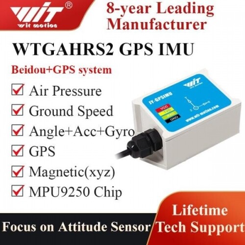 산업용 Beidou WTGAHRS2 10축 GPS-IMU 가속도계+자이로스+각도+자기계+기압+위도+경도