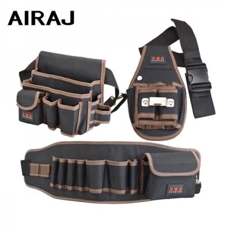 AIRAJ-휴대용 벨트 가방, 방수 전기 기사 도구 가방, 벨트가 있는 다기능 도구 보관 툴킷