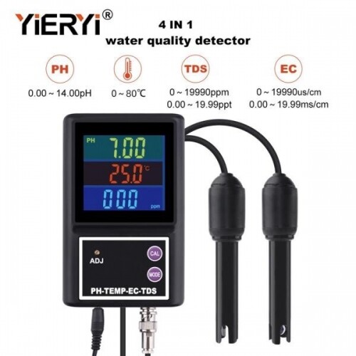 Yieryi 6-in-1 PH/EC/TDS/TEMP 미터 PH-260BD Bluetooth 수질분석기