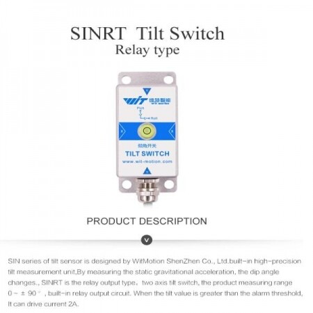 WitMotion SINRT 이중축 고정밀 릴레이-출력형 틸트 스위치, 진동 방지 틸트 각도 경보 센서(IP67)