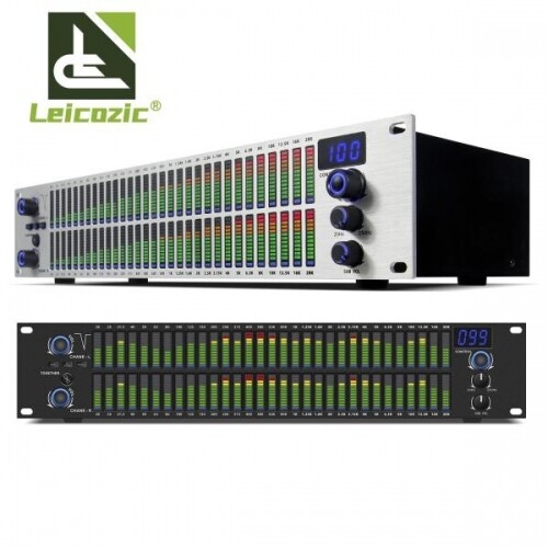 Leicozic 오디오 이퀄라이저 디지털 2채널 2U LED스펙트럼 DSP이퀄라이저 프로페셔널