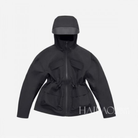 소소한 2022 봄 여성 짧은 방수 방풍 야외 재킷 후드 탑 플러스 벨벳