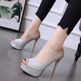 소소한 2022 12cm 하이힐 스틸레토 방수 플랫폼 여성 신발