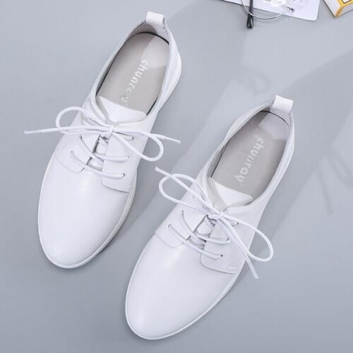 소소한 통기성 부드러운 가죽 편안한 작은 흰색 신발 여성용 플랫 2022