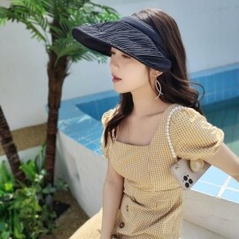 소소한 여름 양산 모자 여성 UV 보호 접는 머리띠 자외선 차단제