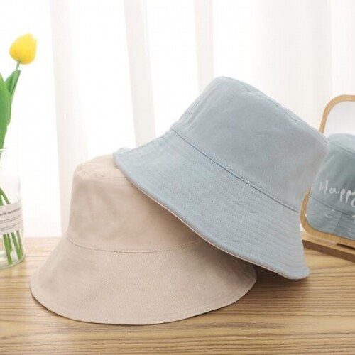 소소한 양면 솔리드 컬러 자외선차단 태양 모자