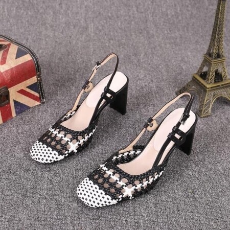 소소한 2022 여름 새로운 유럽 상품 패션 하이힐 백 빈 두꺼운 힐 여성 신발