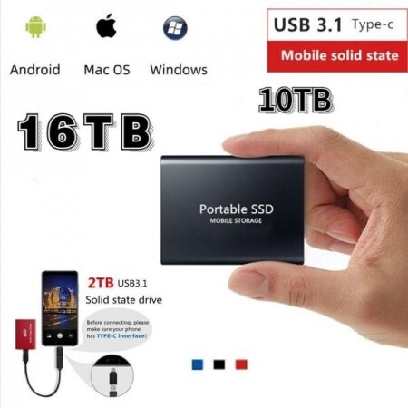 외장하드 하드디스크 SSD 대용량 슬림 USB 미니 16 테라바이트 10 테라바이트 8 테라 6 테라 4테라 2테라