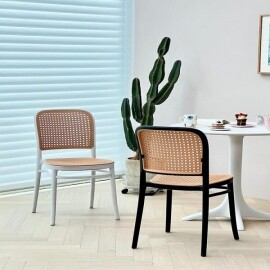 등이 편한 카페 의자 예쁜 디자인의 라탄 의자