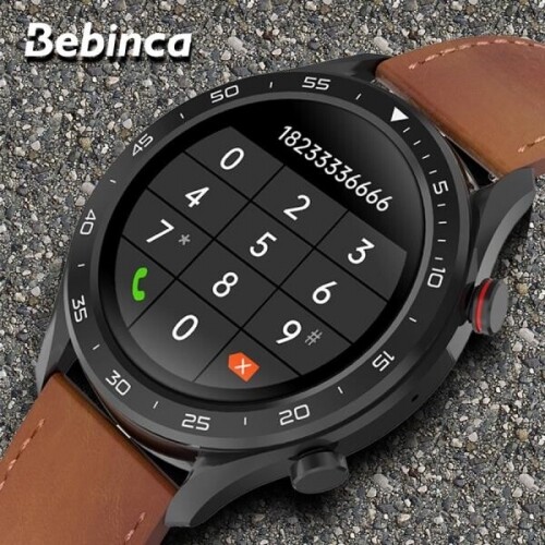 Bebinca 스마트워치 Smartwatch 남자 스마트폰 블루투스 5.1 다이얼 전화 Ip68 방수  터치 음악 컨트롤