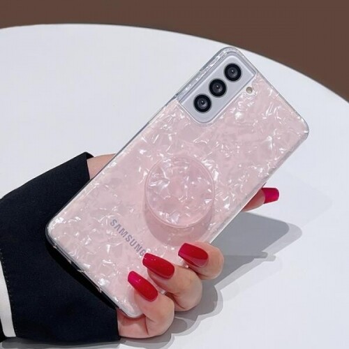 오로라 핑크 진주 갤럭시 S22 케이스 명품 S22 울트라 S22 플러스 명품 케이스 여성용 이쁜 휴대폰 케이스