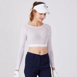 여성 골프 이너웨어 냉감 아이스 쿨 티셔츠 여름 자외선차단 이너 골프복 검정색 살색 흰색