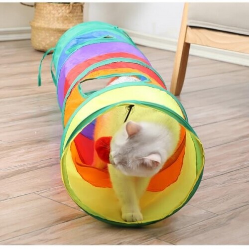 고양이원터치캣터널 고양이 호기심 자극 원터치 캣터널 캣터널 접이식 고양이터널 장난감
