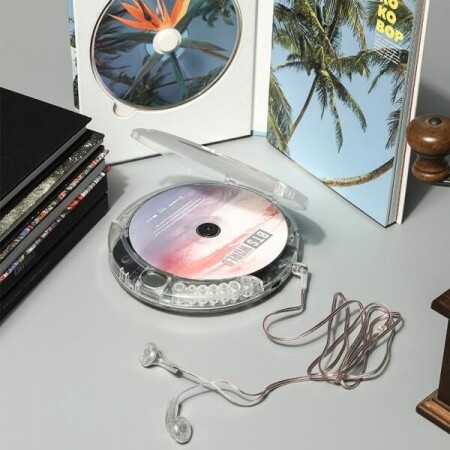 투명 CD 플레이어 휴대용 레트로 복고풍 투명 클리어 휴대용 미니 CD 시디 플레이어 다용도