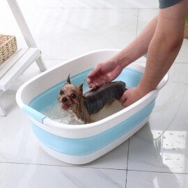 접이식 폴딩논슬립강아지욕조 논슬립 폴더블 욕조, 강아지/고양이 전용 접이식 욕조 목욕 스파 욕조