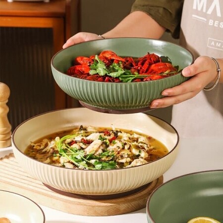 세라믹 수프 그릇 신상 명품 우등 그릇 특대 도자기 대형 면기 라면 라멘 우동 냉면 대용량 밥그릇 국그릇