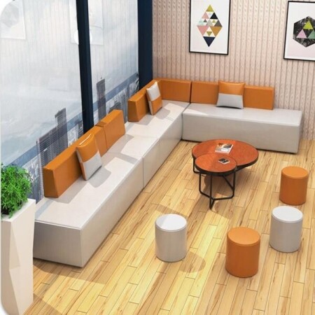 5인용 코너쇼파 4인소파 기능성 패브릭 소파 대기실 회사 사무실 커피 테이블 소파 쇼파 다용도