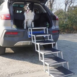 자동차 SUV 강아지계단폴딩형 슬라이드 계단 접이식 사다리 차량 캠핑 휴대용 반려견 차량용 스텝