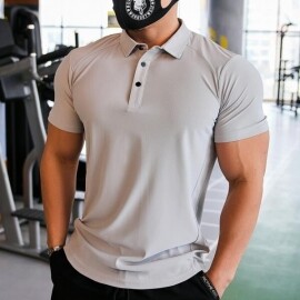 남자 머슬핏 반팔 어깨넓어보이는 카라 티셔츠 남성 피트니스 고치 반팔 트레이닝 캐주얼 셔츠