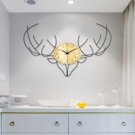 북유럽 럭셔리 사슴 머리 거실 노르딕 벽시계 벽장식 인테리어 주방 로비 카페 시계